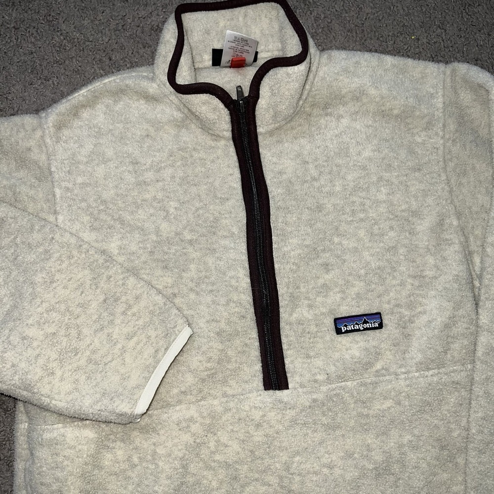 Vintage Patagonia Synchilla Marsupial Pullover Fleece Oatmeal M Half Zip Beige